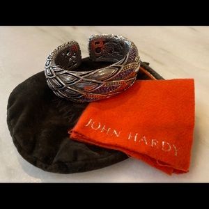 John Hardy silver/amethyst/gold cuff